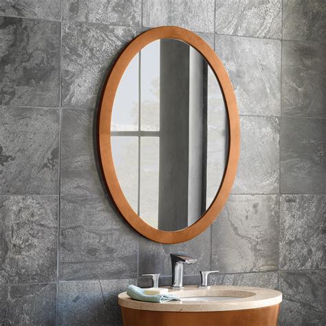 oval wood framed bathroom mirrors